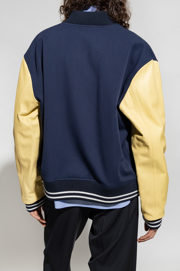 Marni s hand-painted leather Sabots - Navy blue Bomber